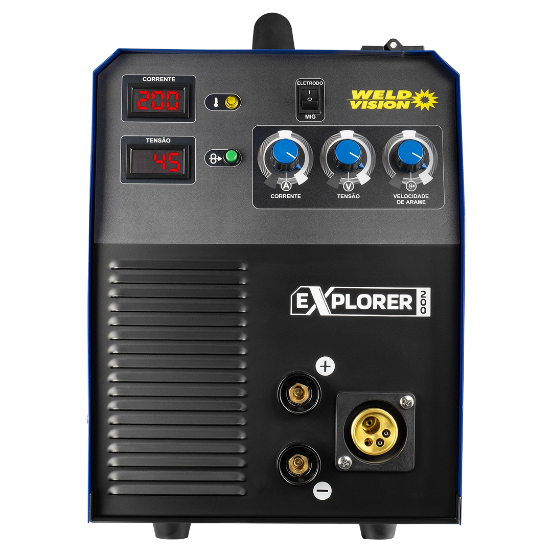 Máquina de Solda Inversora Multiprocesso MIG Explorer 200 Weld Vision - 220V