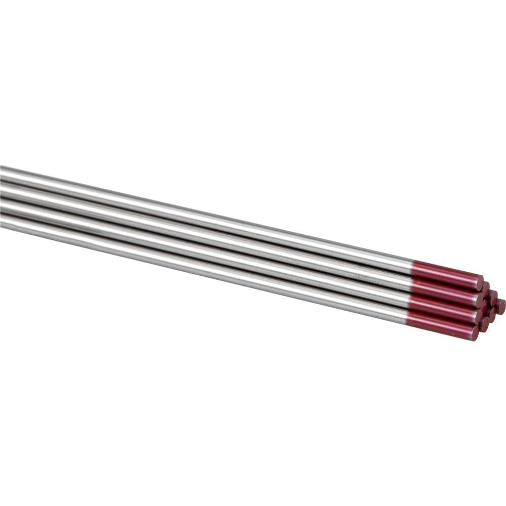 Eletrodo de Tungstênio 2,4mm Ponta Vermelha 2% Tório para Solda TIG em Aço Inox e Aços em Geral