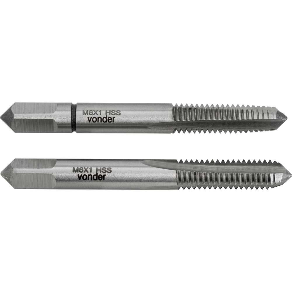 Jogo de Machos Manuais 2 Peças Aço Rápido para Rosca Interna