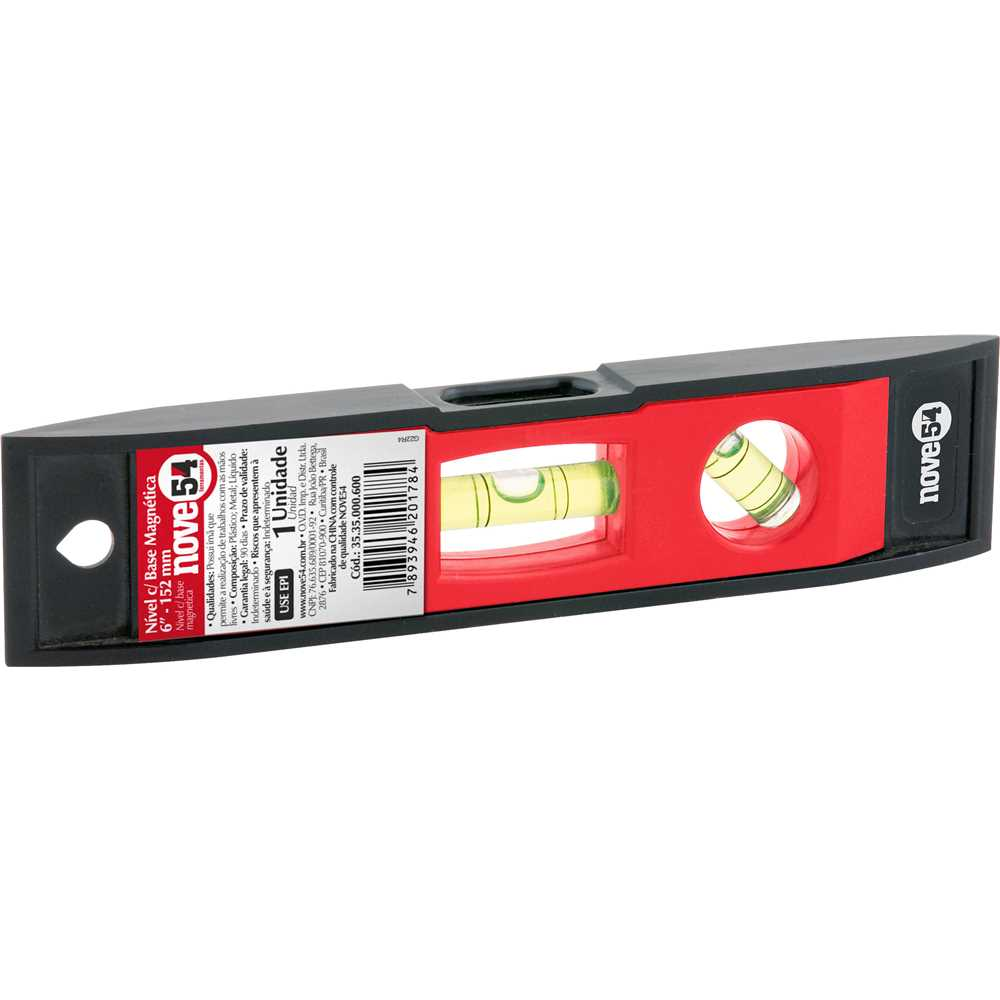 Nível Magnético de Plástico Resistente para Alinhamento Preciso em Superfícies