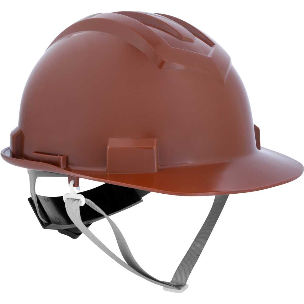 Capacete de Segurança Marrom Aba Frontal VONDER PLUS com Suspensão Catraca e Jugular