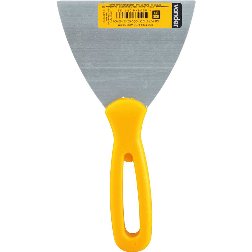 Espátula de Aço Inoxidável 10 cm VONDER: Ferramenta Profissional para Aplicações de Massa e Raspagem