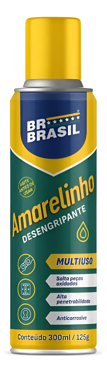 Desengripante Spray Amarelinho BR Brasil 300ml: Máxima Proteção Anticorrosiva e Lubrificação