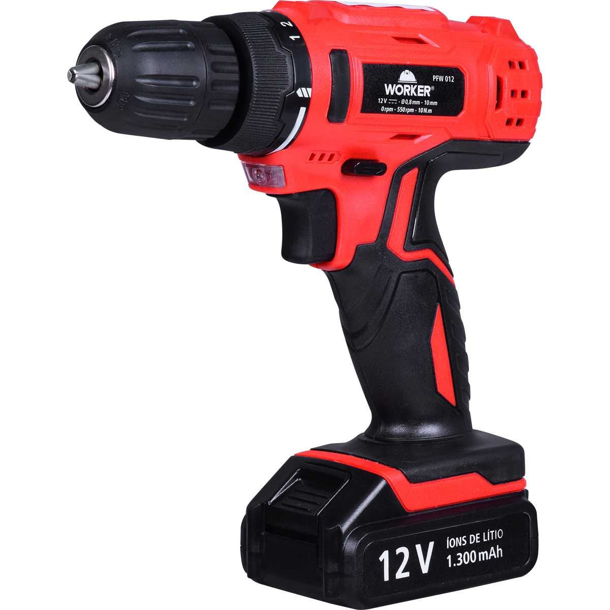 Parafusadeira 12V Bateria Biv Kit com 13 Peças - WORKER