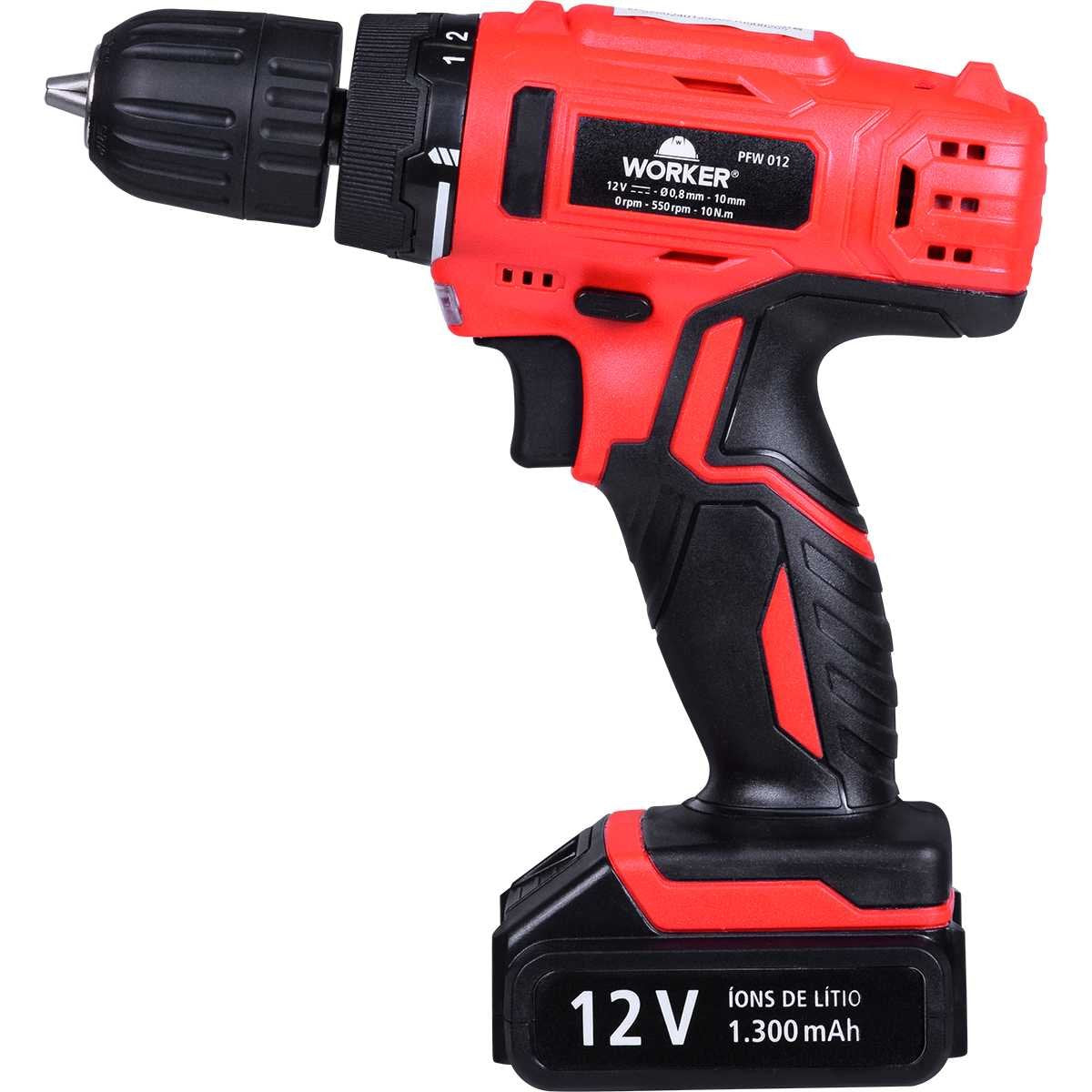 Parafusadeira 12V Bateria Biv Kit com 13 Peças - WORKER