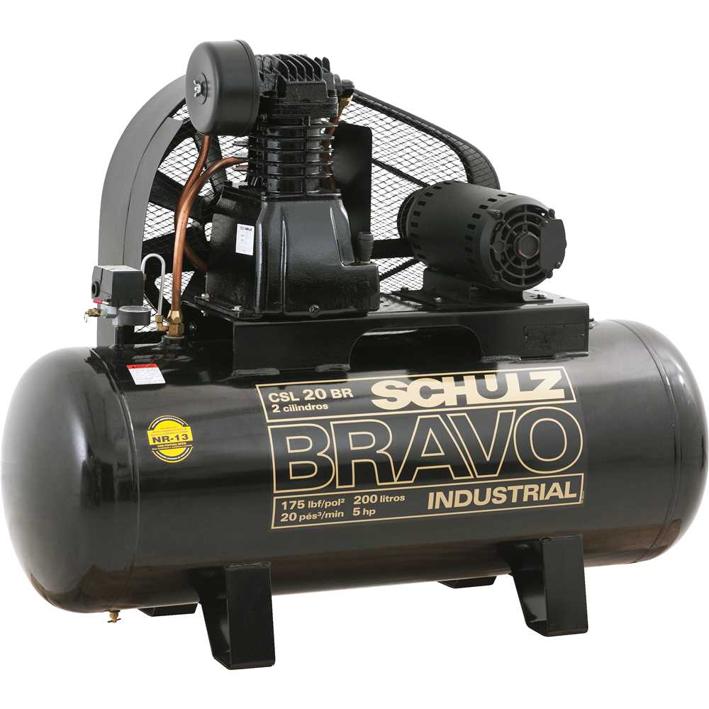 Compressor de Ar Pistão Schulz Bravo CSL 20BR/200L - 5HP Trifásico 220V/380V