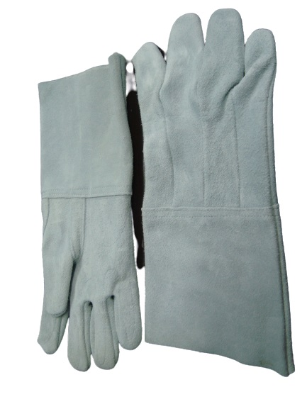Luva de Segurança em Raspa de Couro Reforçada para Construção Civil e Trabalhos Abrasivos