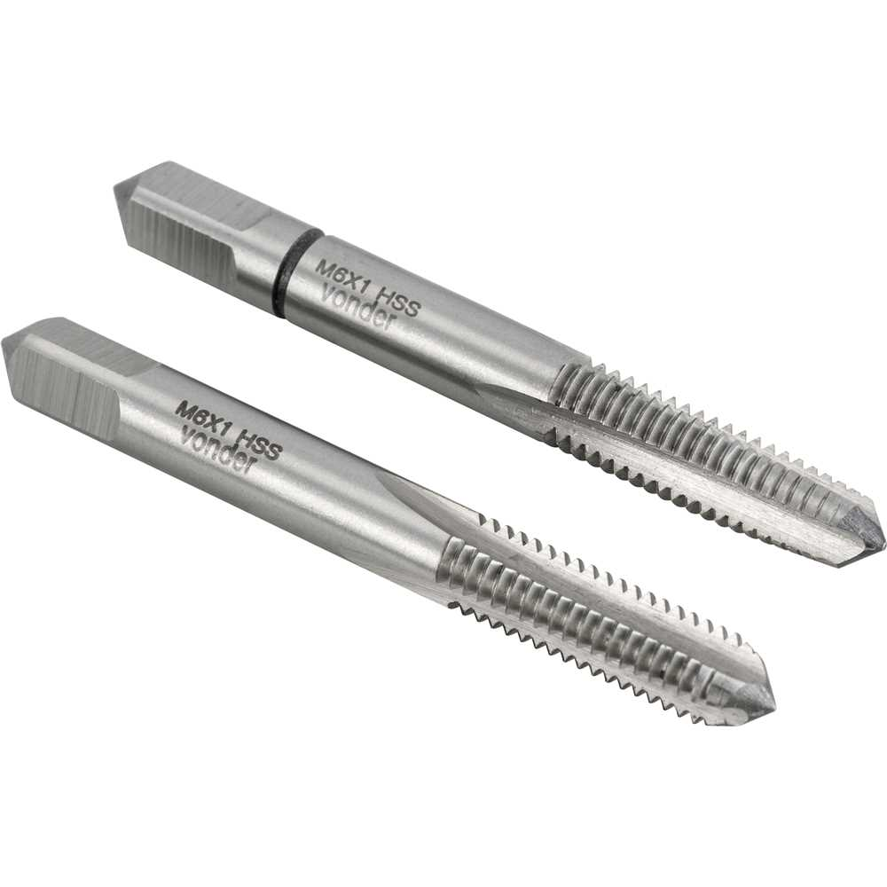 Jogo de Machos Manuais 2 Peças Aço Rápido para Rosca Interna