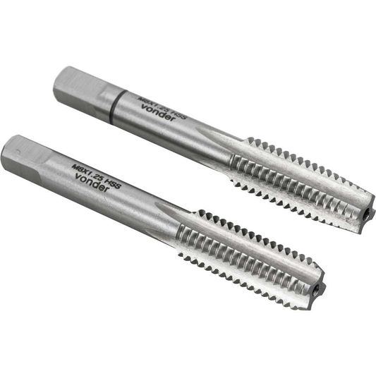 Jogo de Machos Manuais 2 Peças em Aço Rápido: Rosqueamento Interno Profissional