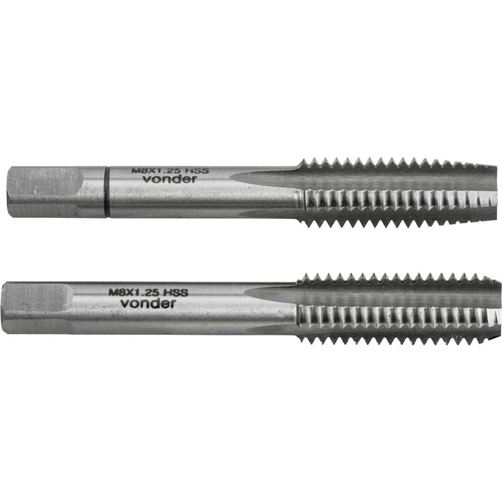 Jogo de Machos Manuais 2 Peças em Aço Rápido: Rosqueamento Interno Profissional