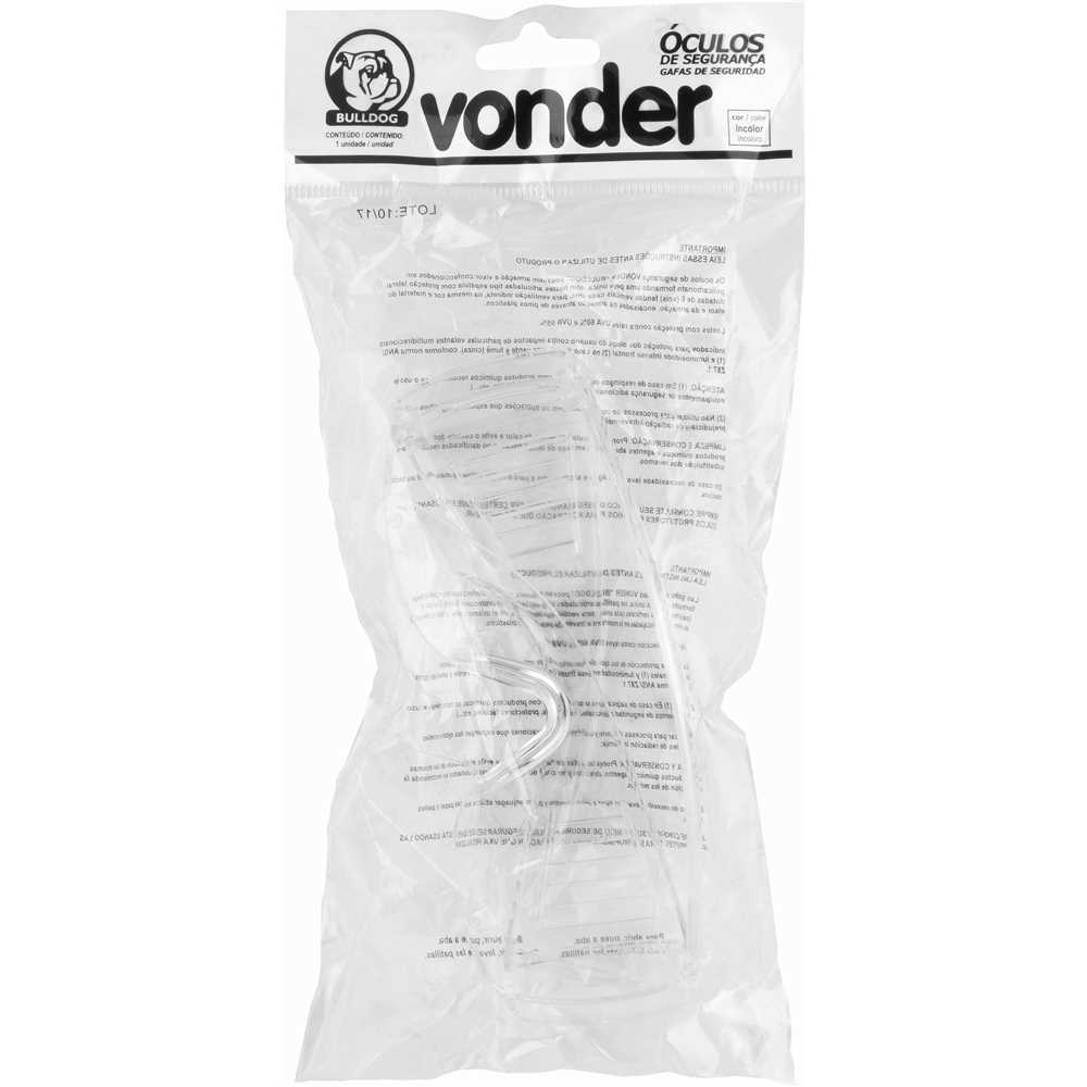 Óculos de Segurança Incolor BULLDOG Profissional: Proteção Superior Contra Impacto e Partículas