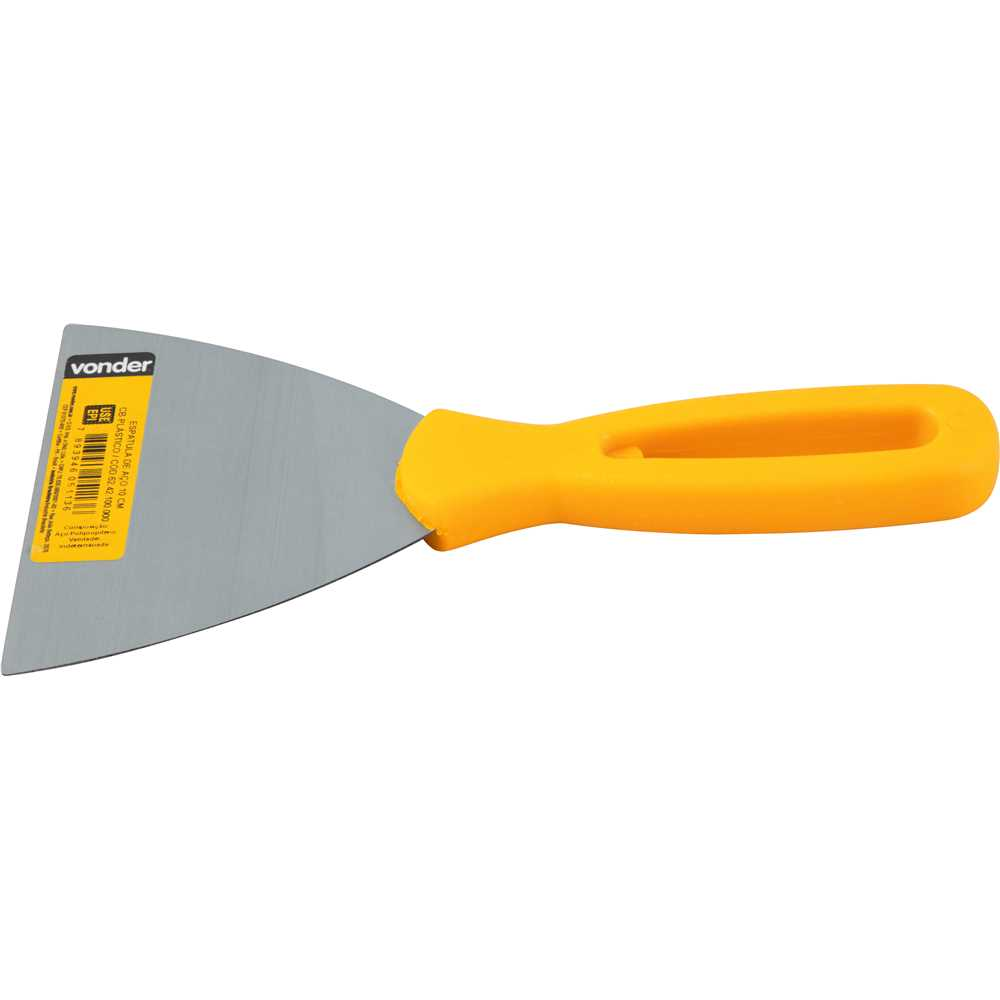 Espátula de Aço Inoxidável 10 cm VONDER: Ferramenta Profissional para Aplicações de Massa e Raspagem