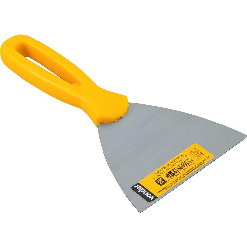 Espátula de Aço Inoxidável 10 cm VONDER: Ferramenta Profissional para Aplicações de Massa e Raspagem