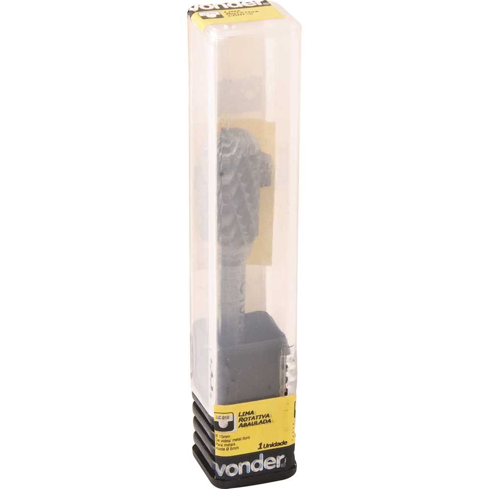 Lima Rotativa Abaulada de Metal Duro VONDER 10x20mm - Haste 6mm para Desbaste Preciso em Metais